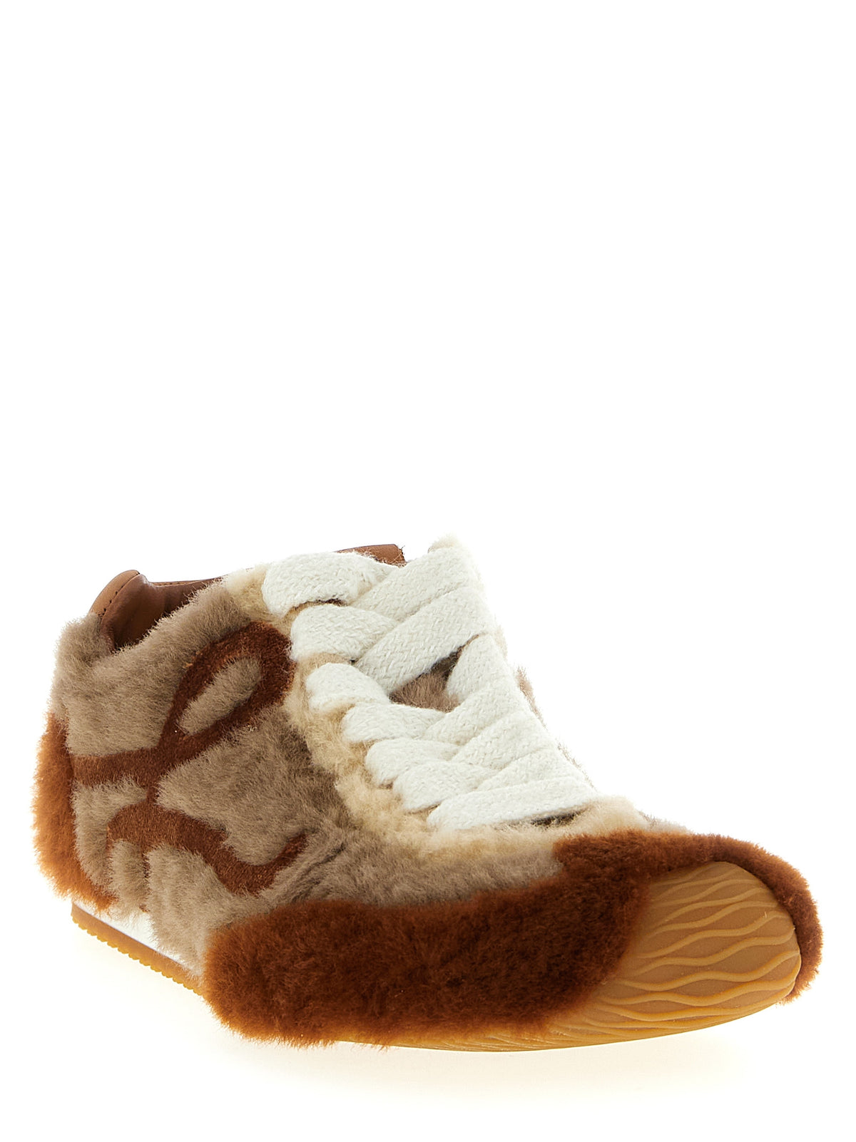 Baskets basses en cuir d'agneau marron Loewe