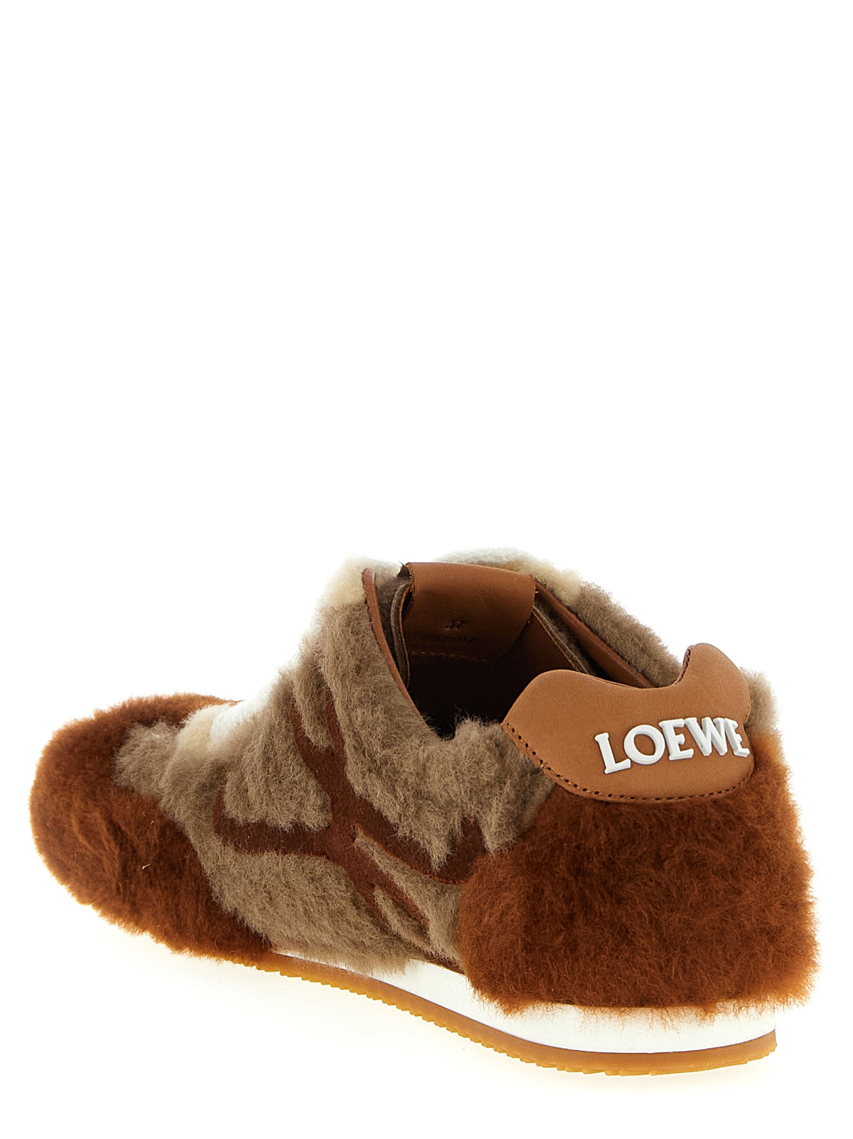 Baskets basses en cuir d'agneau marron Loewe