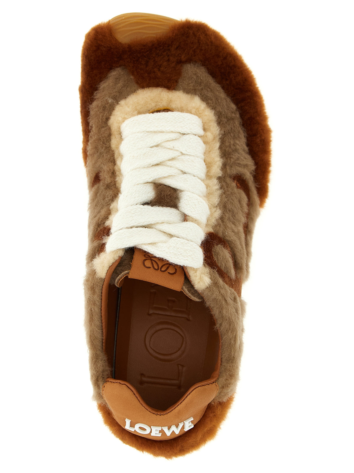 Baskets basses en cuir d'agneau marron Loewe