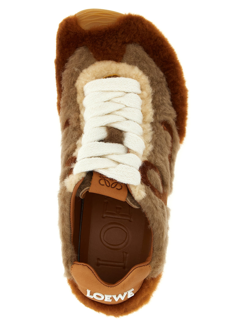 Loewe Brown Lamb Leather Low Top Sneakers