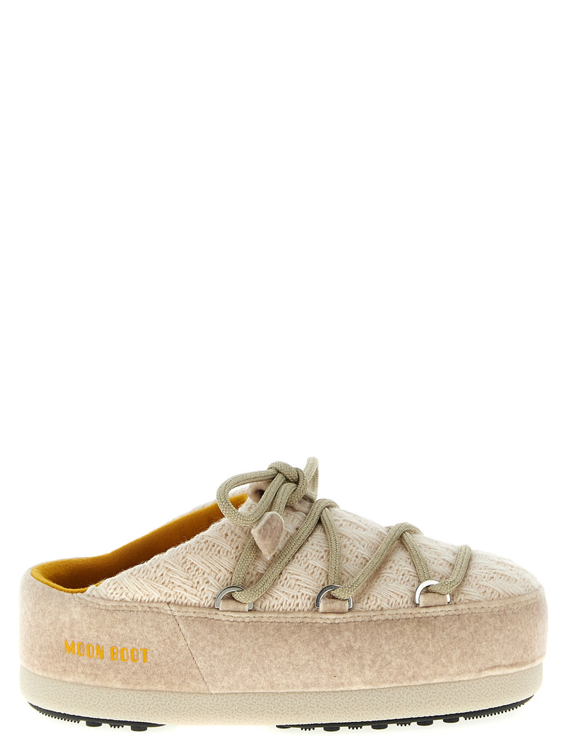 Moon Boot Beige Evx Mules - Cozy Flat Boots for Women