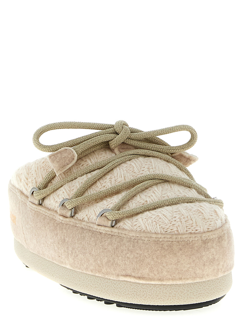 Moon Boot Beige Evx Mules - Cozy Flat Boots for Women