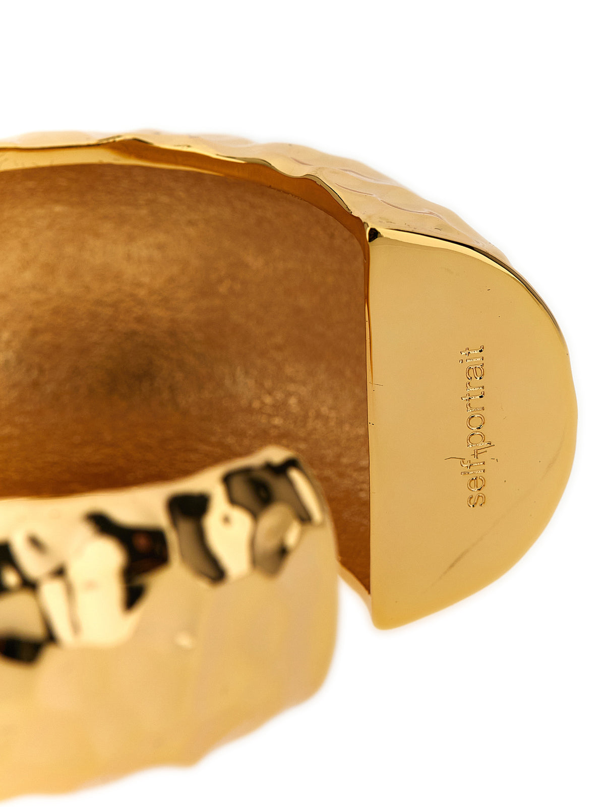 Self-Portrait Gold Copper Bracelet - Hammered Cuff Design