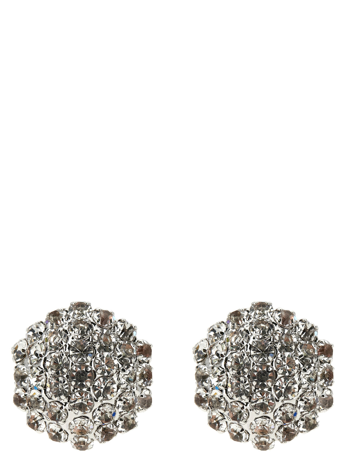 Self-Portrait Silver Brass Earrings - Crystal Flower Design