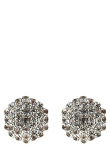 Self-Portrait Silver Brass Earrings - Crystal Flower Design