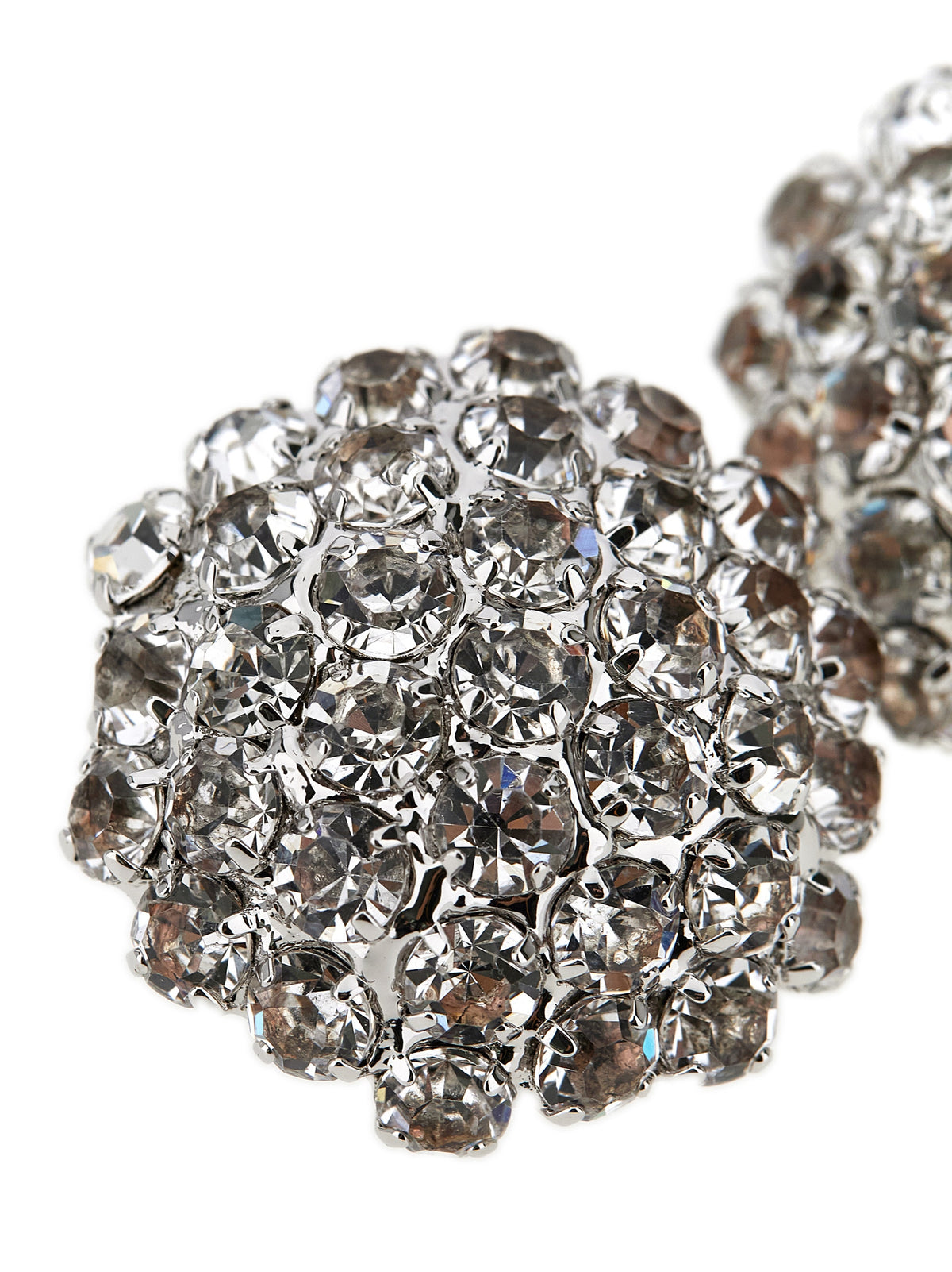Self-Portrait Silver Brass Earrings - Crystal Flower Design