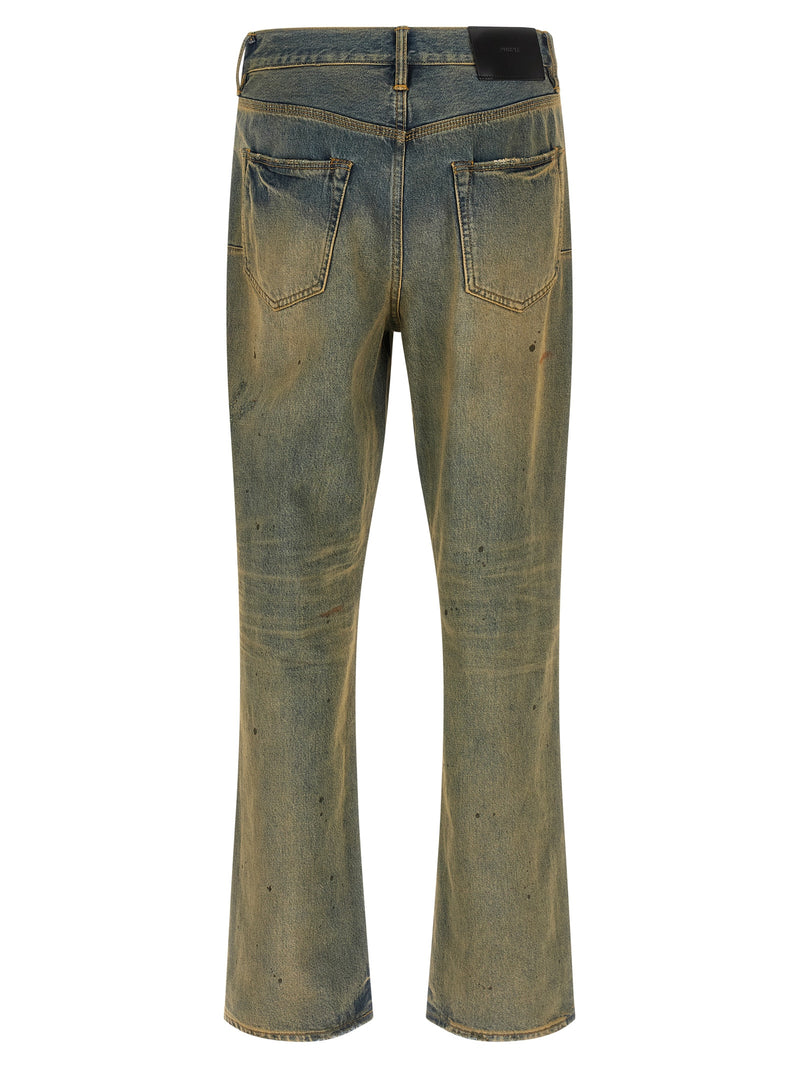 Jeans droits en coton bicolore violet