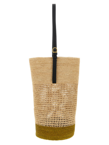 Khaite Beige Sisal Shoulder Bag