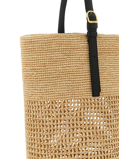 Khaite Beige Sisal Shoulder Bag
