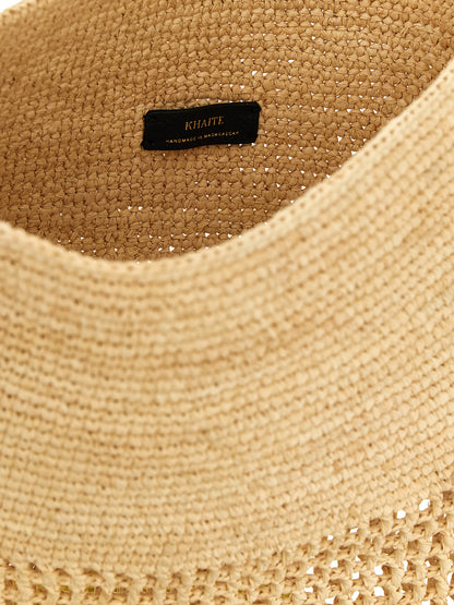 Khaite Beige Sisal Shoulder Bag