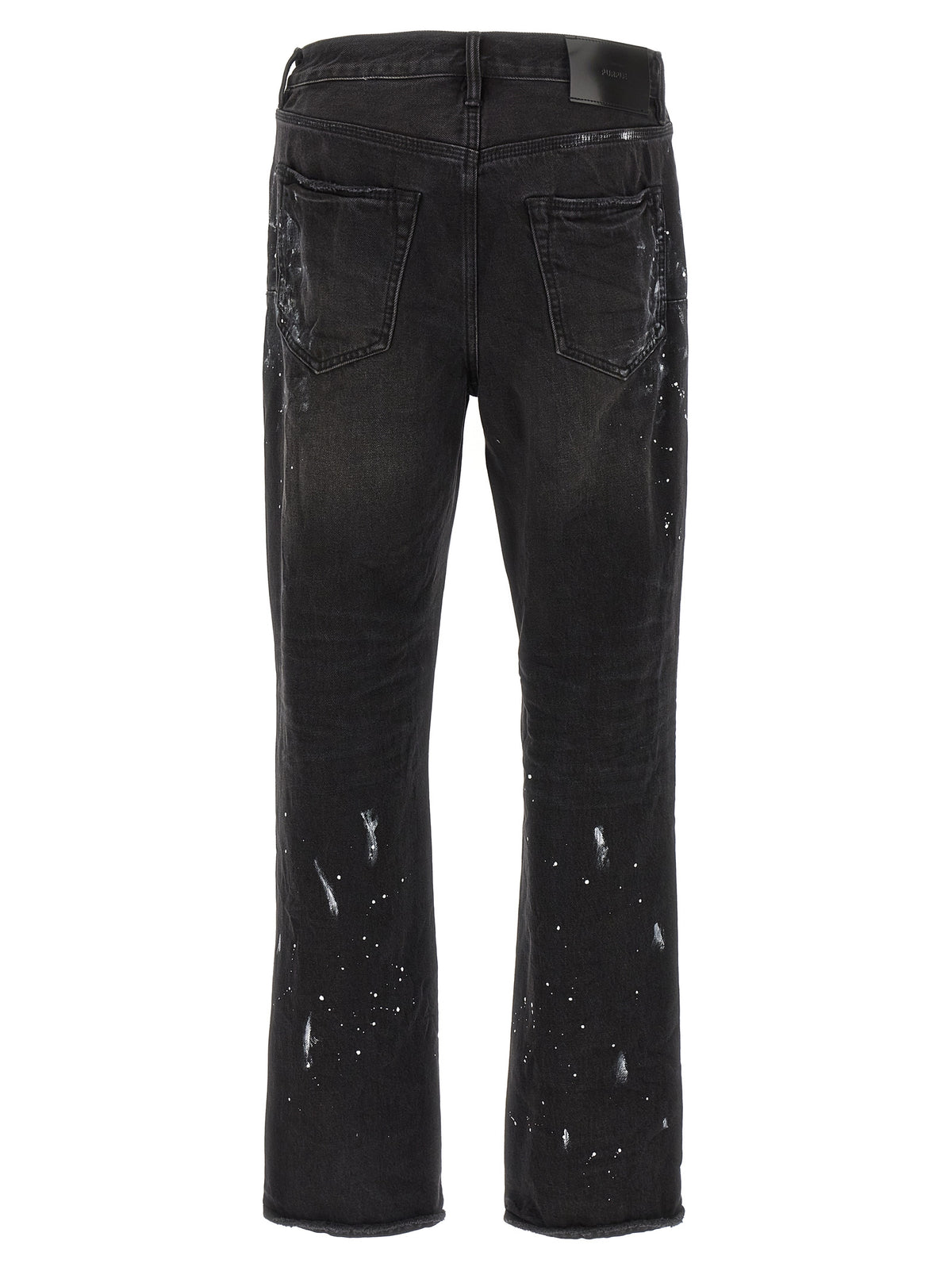 PURPLE Black Cotton Straight-Leg Jeans - P011 Model