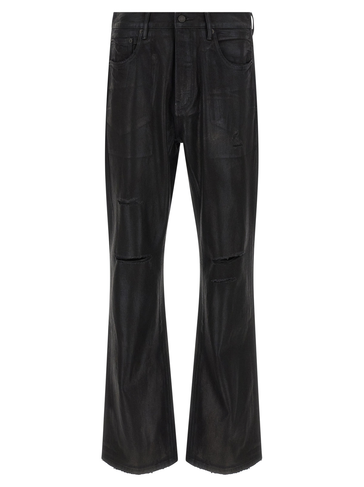 PURPLE Black Cotton Flared Jeans - Stylish & Unique