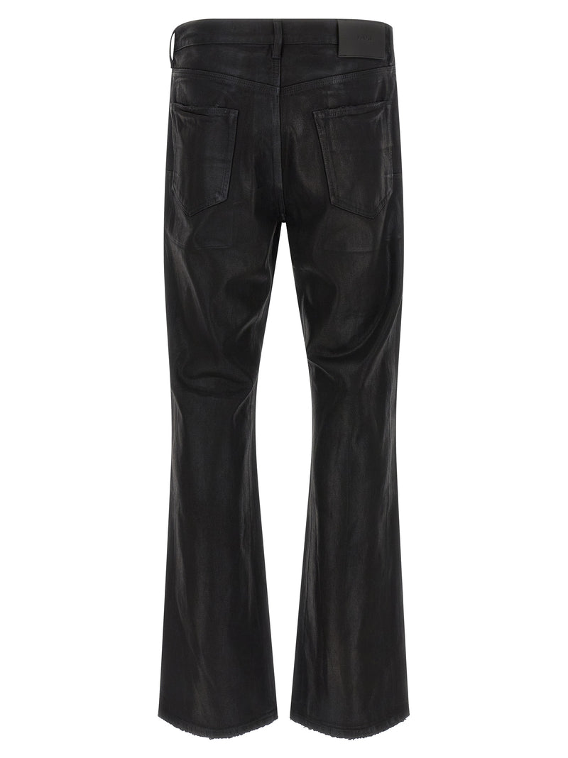 PURPLE Black Cotton Flared Jeans - P026 Rinsed Foil Boot