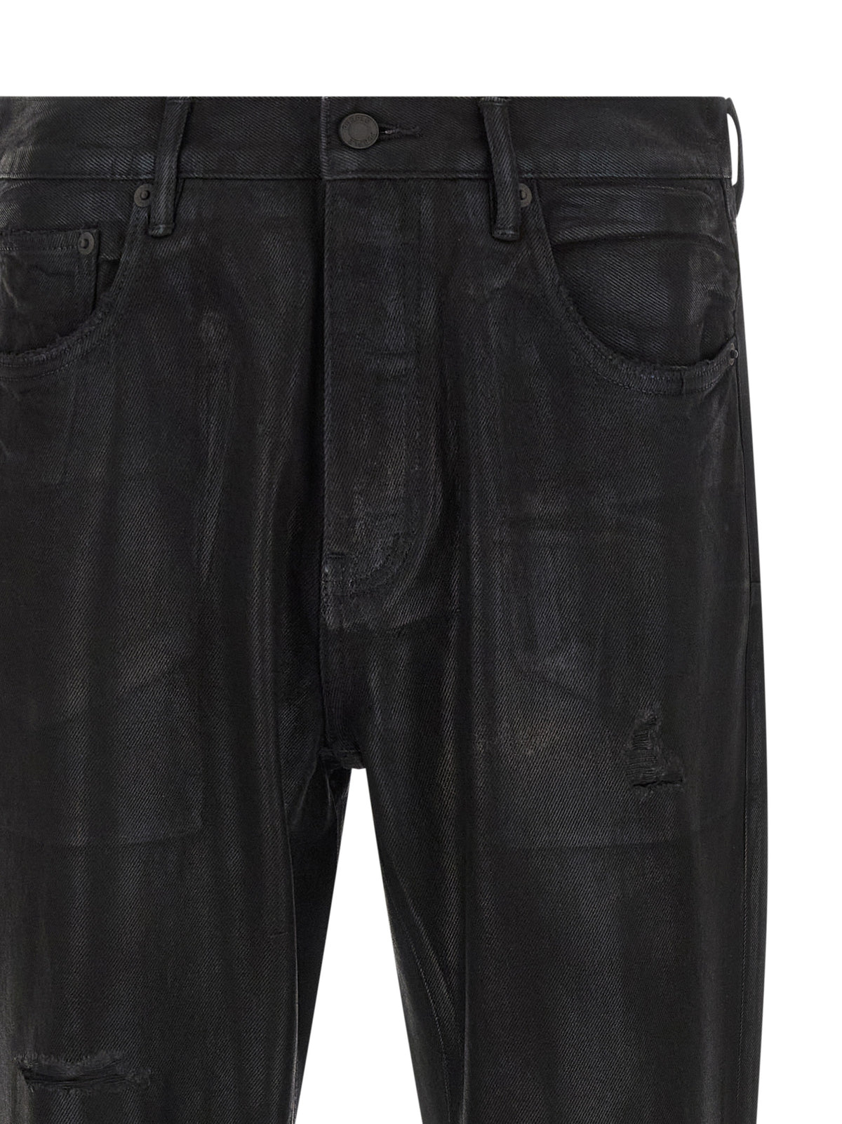PURPLE Black Cotton Flared Jeans - Stylish & Unique