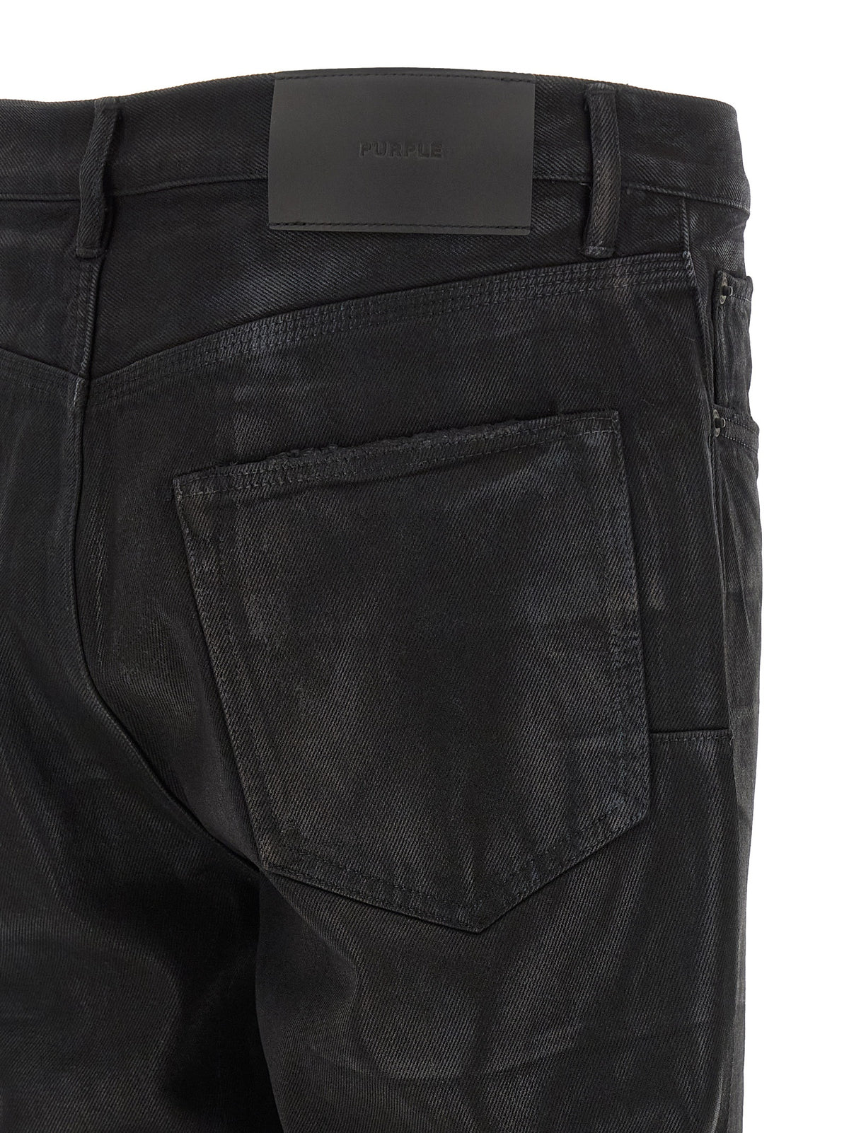 PURPLE Black Cotton Flared Jeans - Stylish & Unique