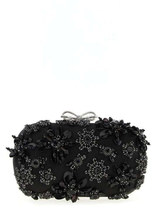 Pochette en polyester noir Self-Portrait