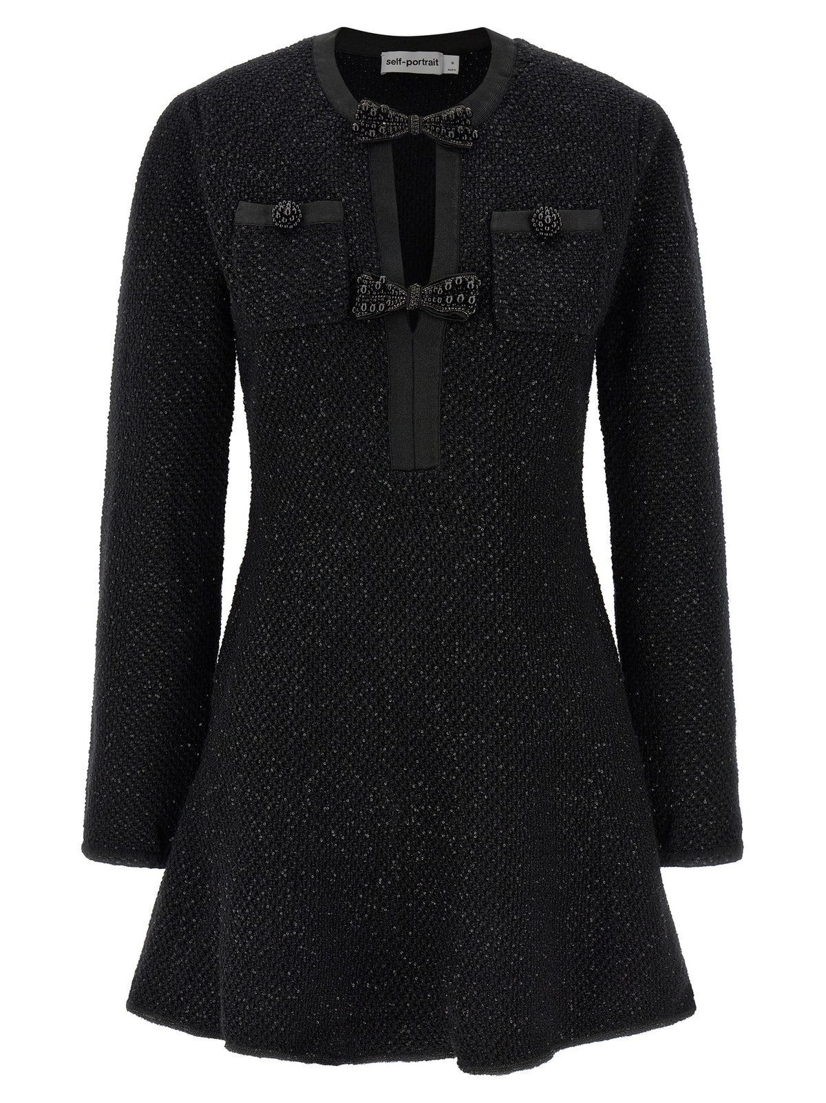 Robe courte Self-Portrait en coton noir