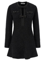 Robe courte Self-Portrait en coton noir