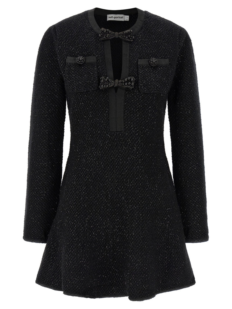 Robe courte Self-Portrait en coton noir