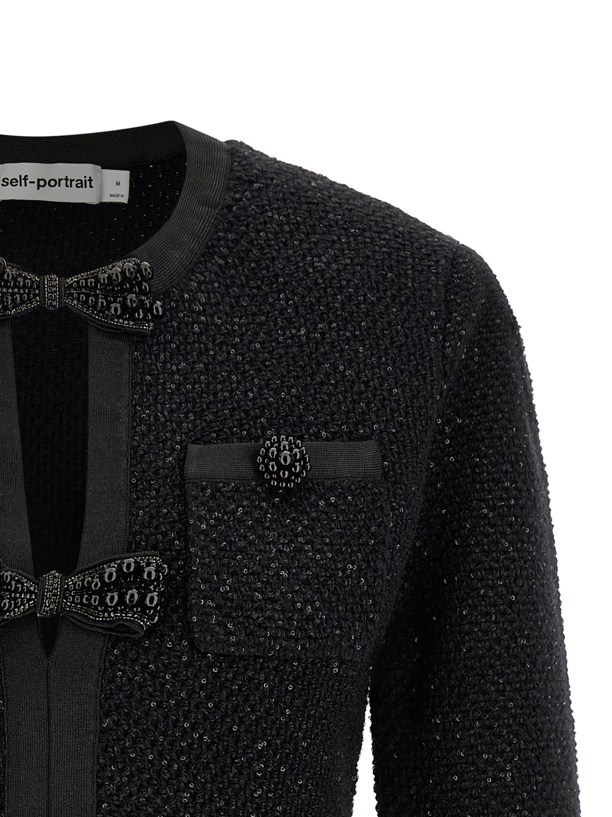 Robe courte Self-Portrait en coton noir