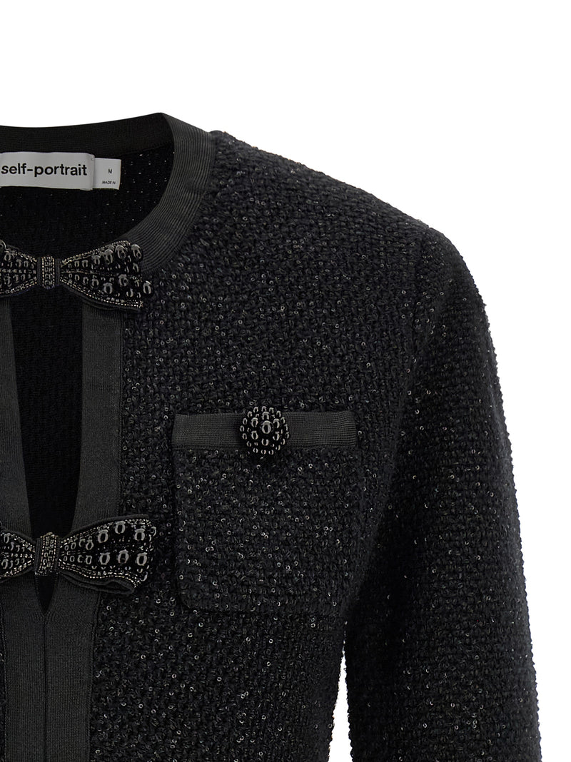 Robe courte Self-Portrait en coton noir