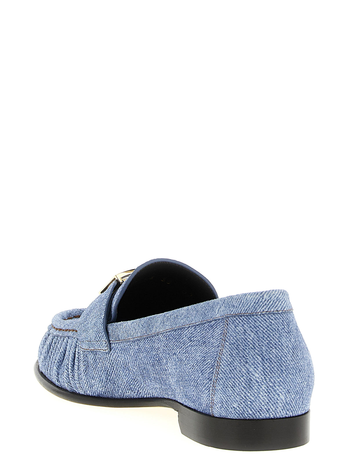 Mocassins à enfiler Fendi en veau bleu