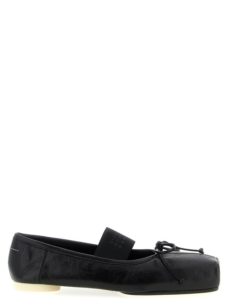 MM6 Maison Margiela Black Calfskin Ballet Flats