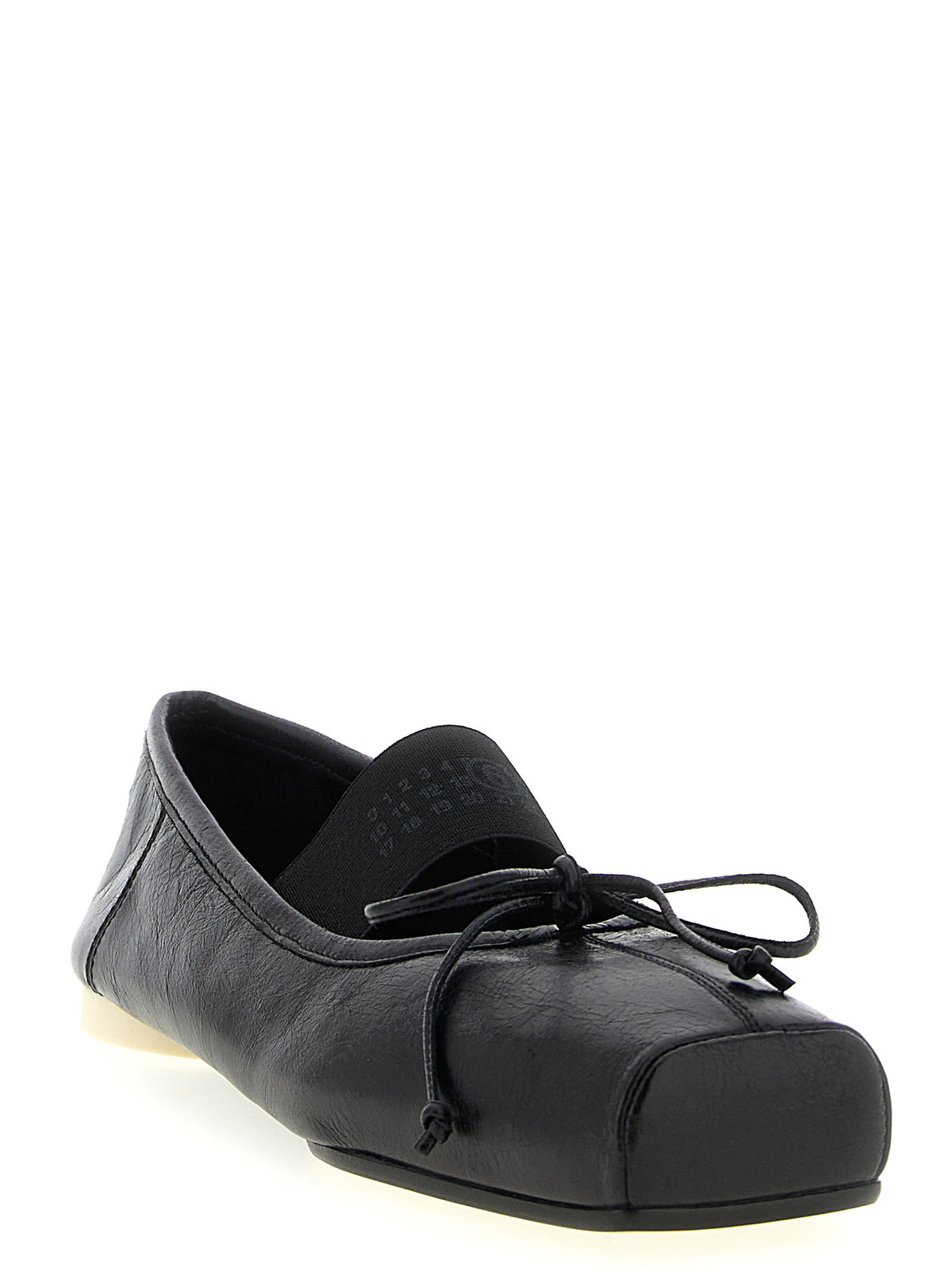 MM6 Maison Margiela Black Calfskin Ballet Flats