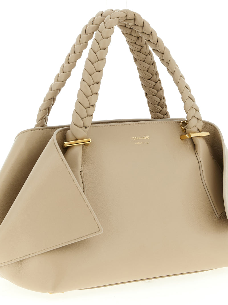 Ferragamo Gray Calfskin Handbag - Timeless Elegance