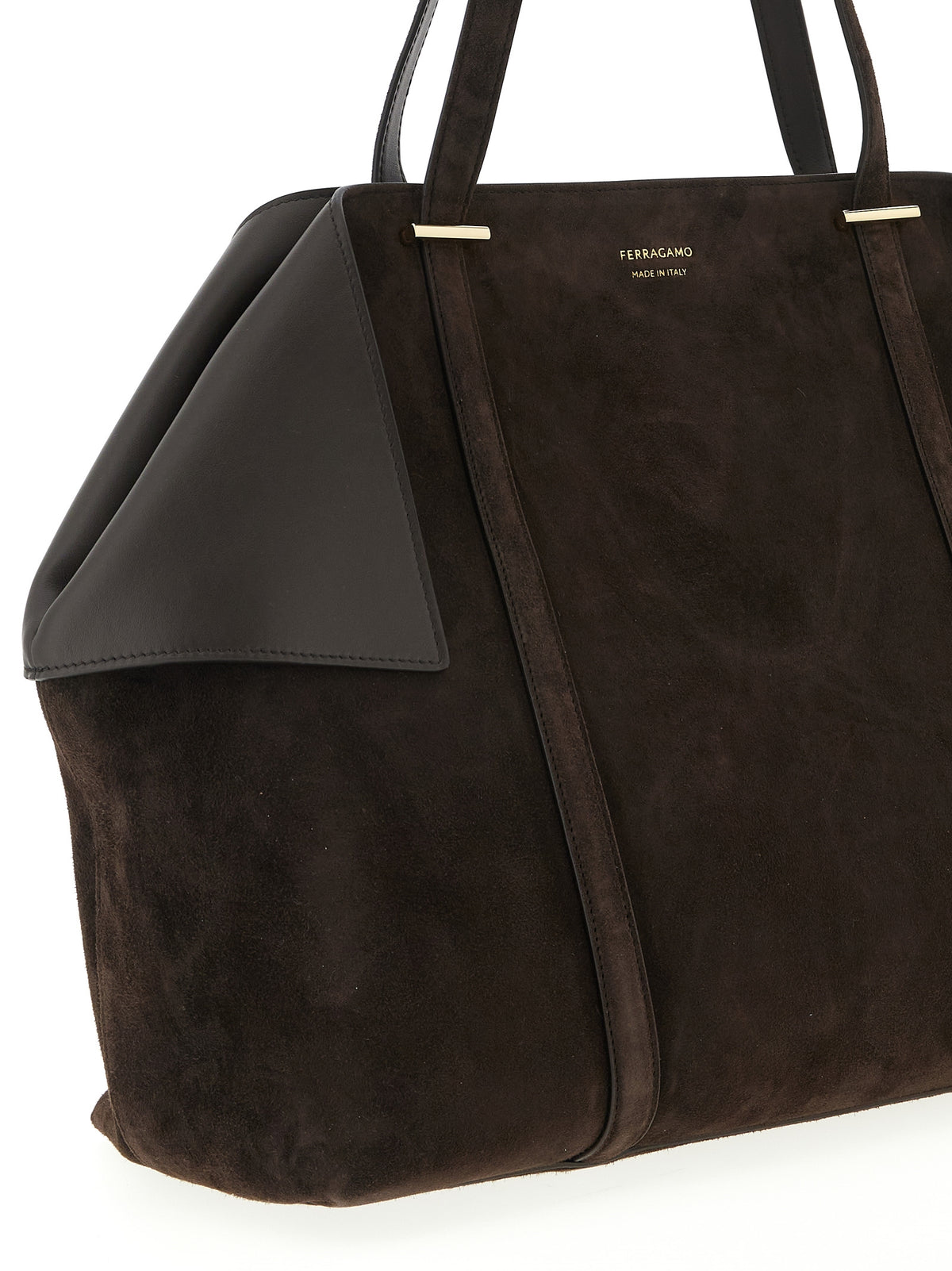 Sac bandoulière Ferragamo en peau de chèvre marron