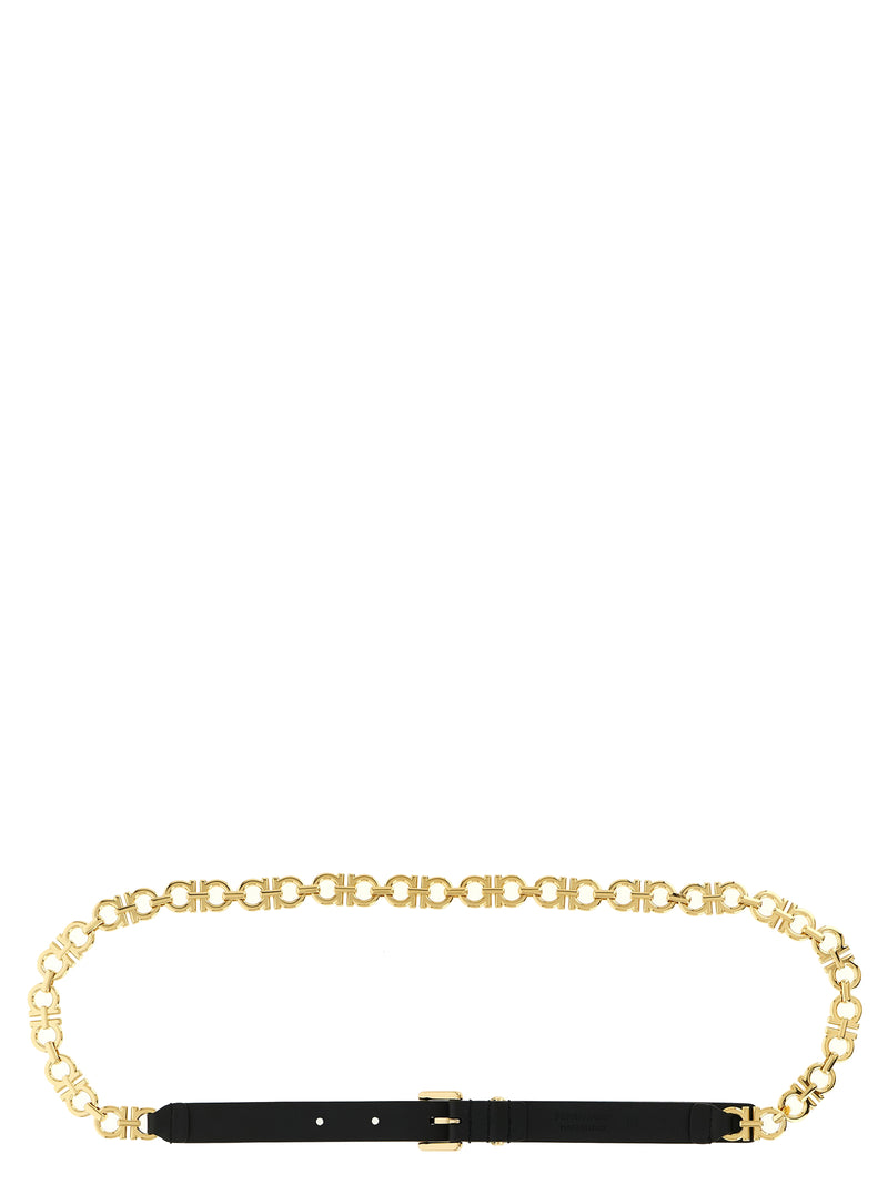 Ceinture Ferragamo en cuir de veau noir