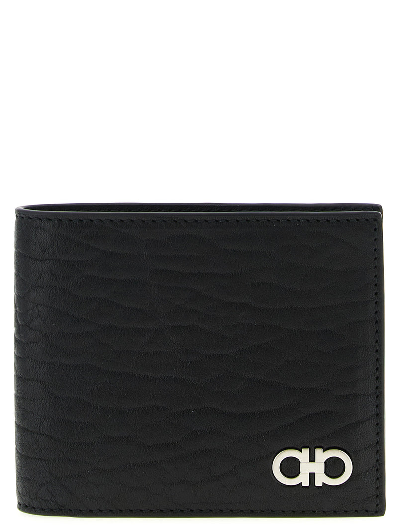 Portefeuille Ferragamo en cuir de veau noir