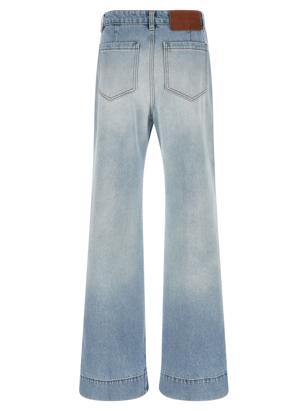 Victoria Beckham Alina Blue Cotton Flared Jeans