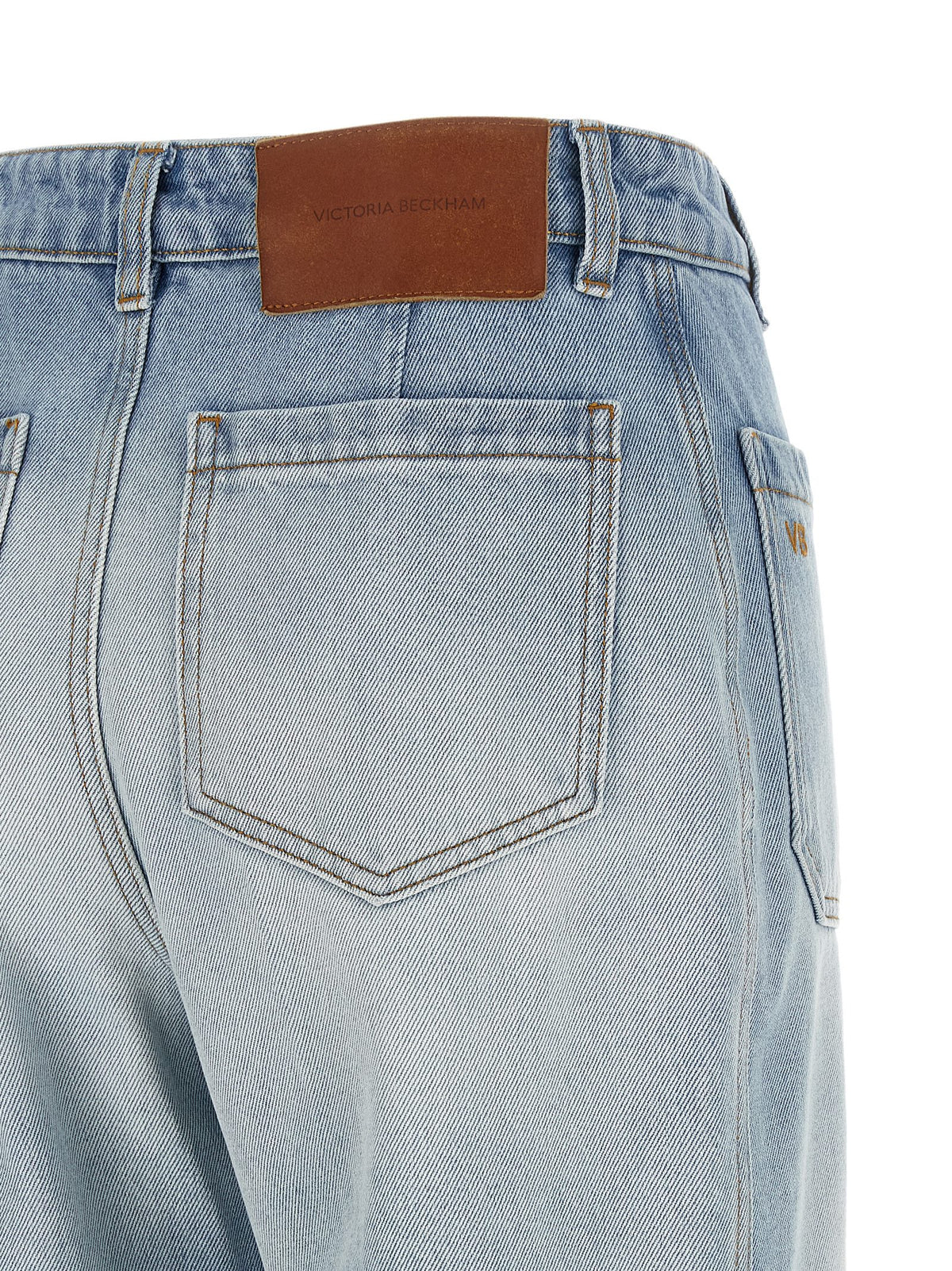 Victoria Beckham Alina Blue Cotton Flared Jeans