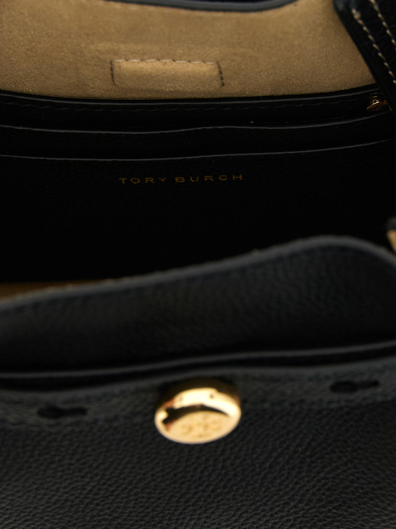 Tory Burch Romy Black Cowhide Crossbody Bag