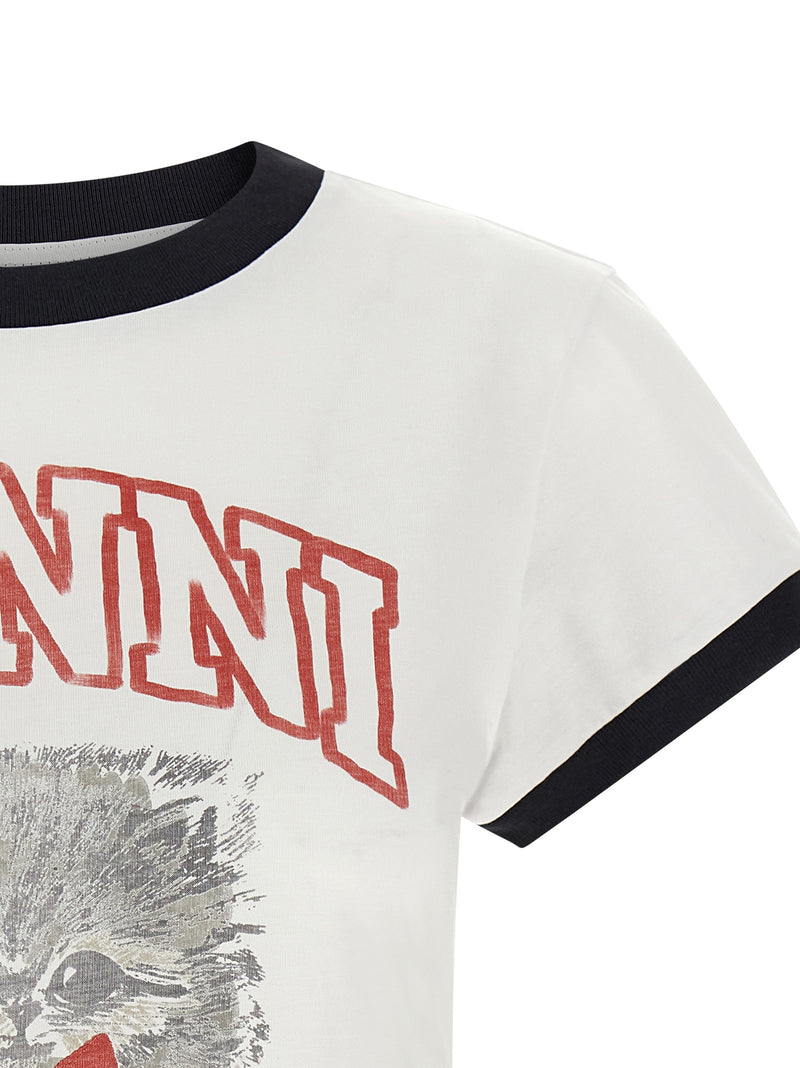 Ganni White Organic Cotton T-Shirt - Sustainable Fashion