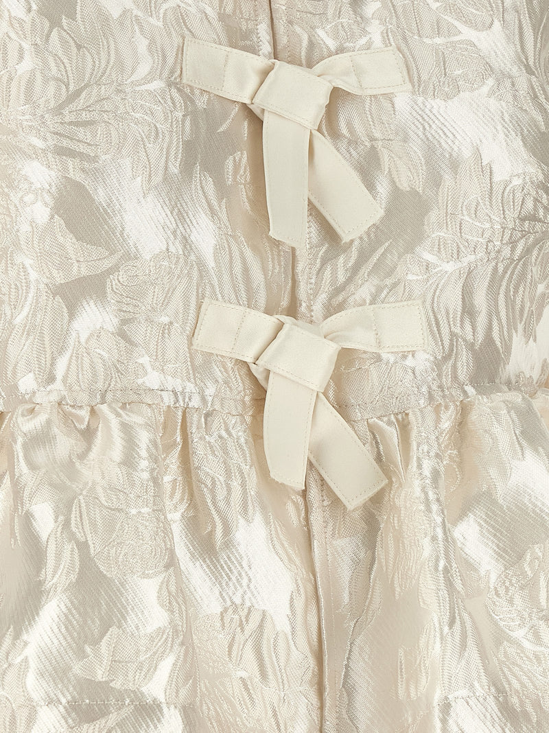 Ganni Satin Peplum White Blouse for Women