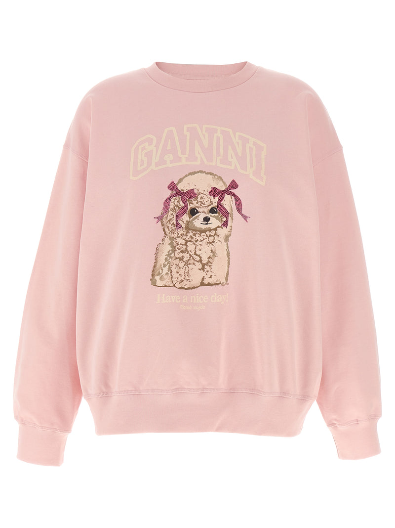 Sweat-shirt Ganni en coton biologique multicolore