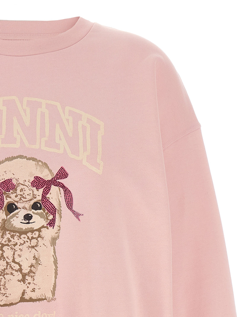 Sweat-shirt Ganni en coton biologique multicolore