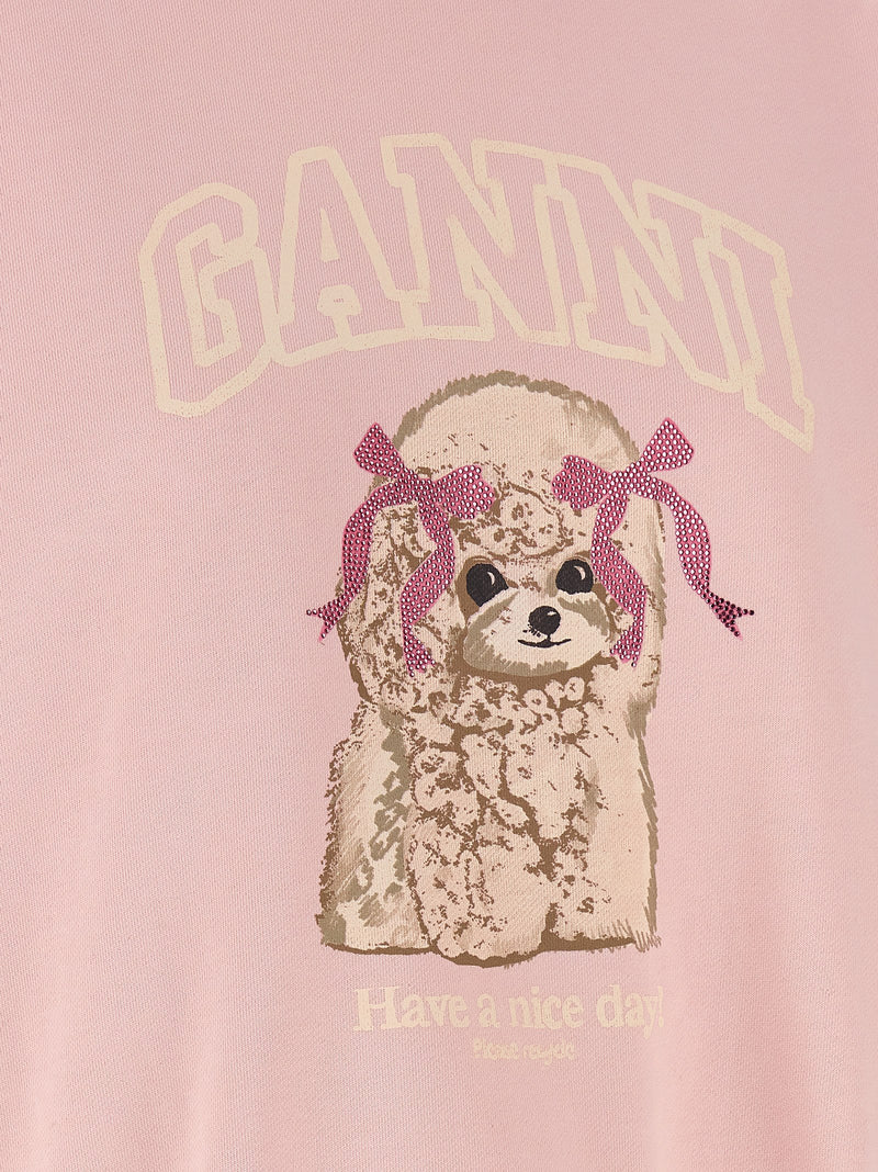 Sweat-shirt Ganni en coton biologique multicolore