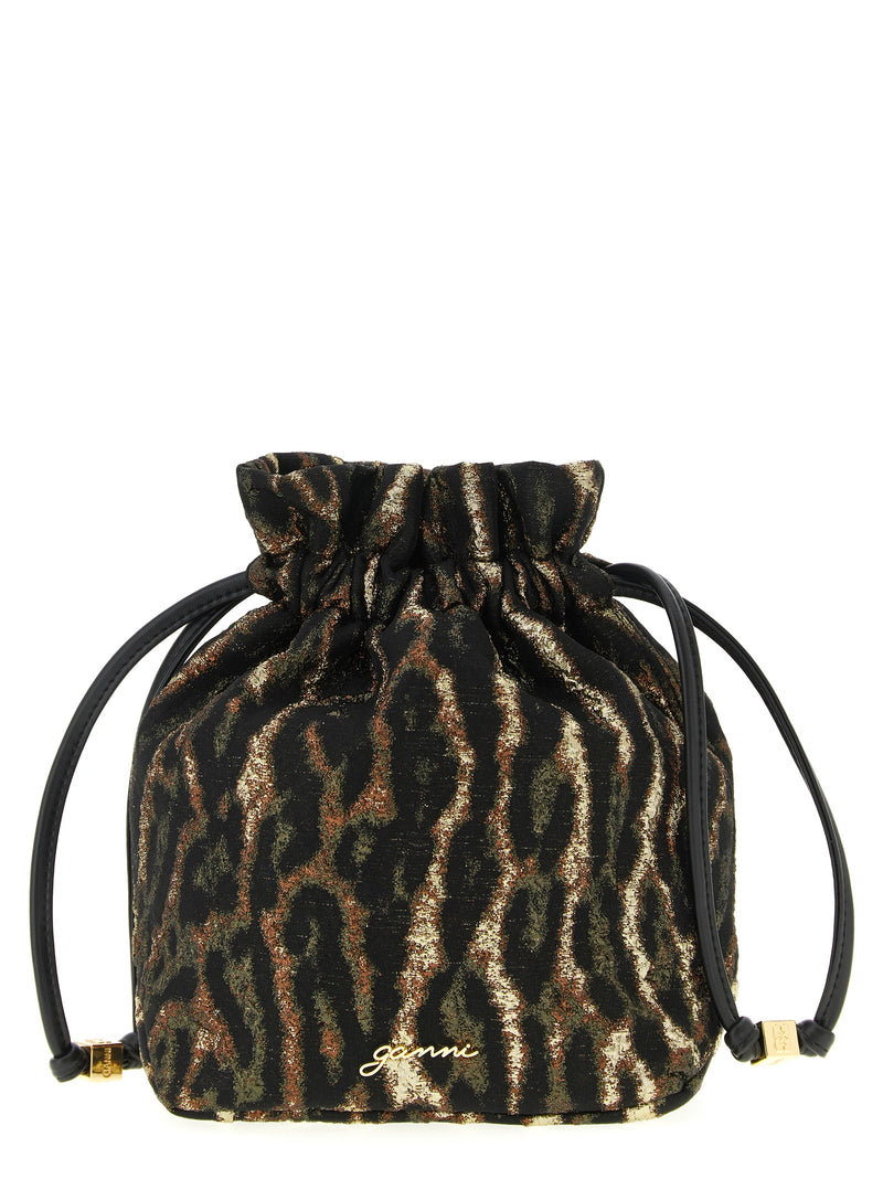 Pochette Ganni en polyester marron