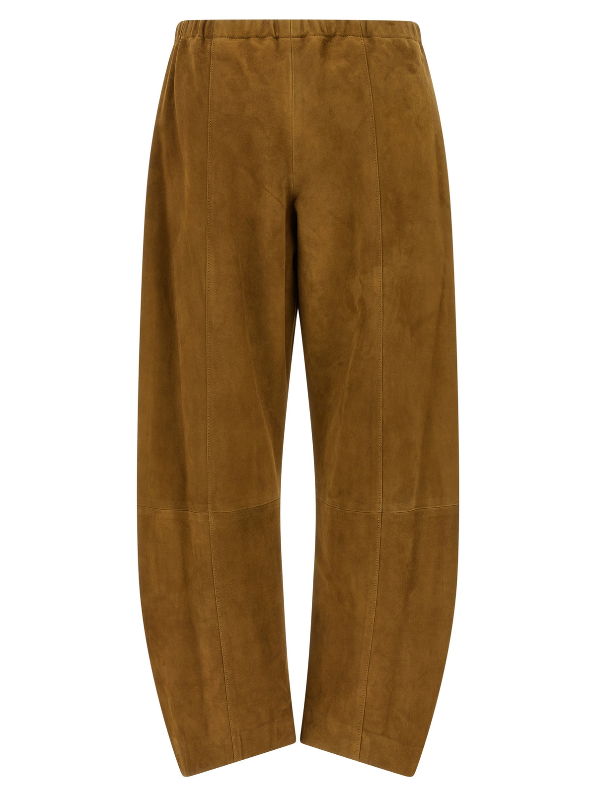 Khaite Clover Brown Leather Pants for Women