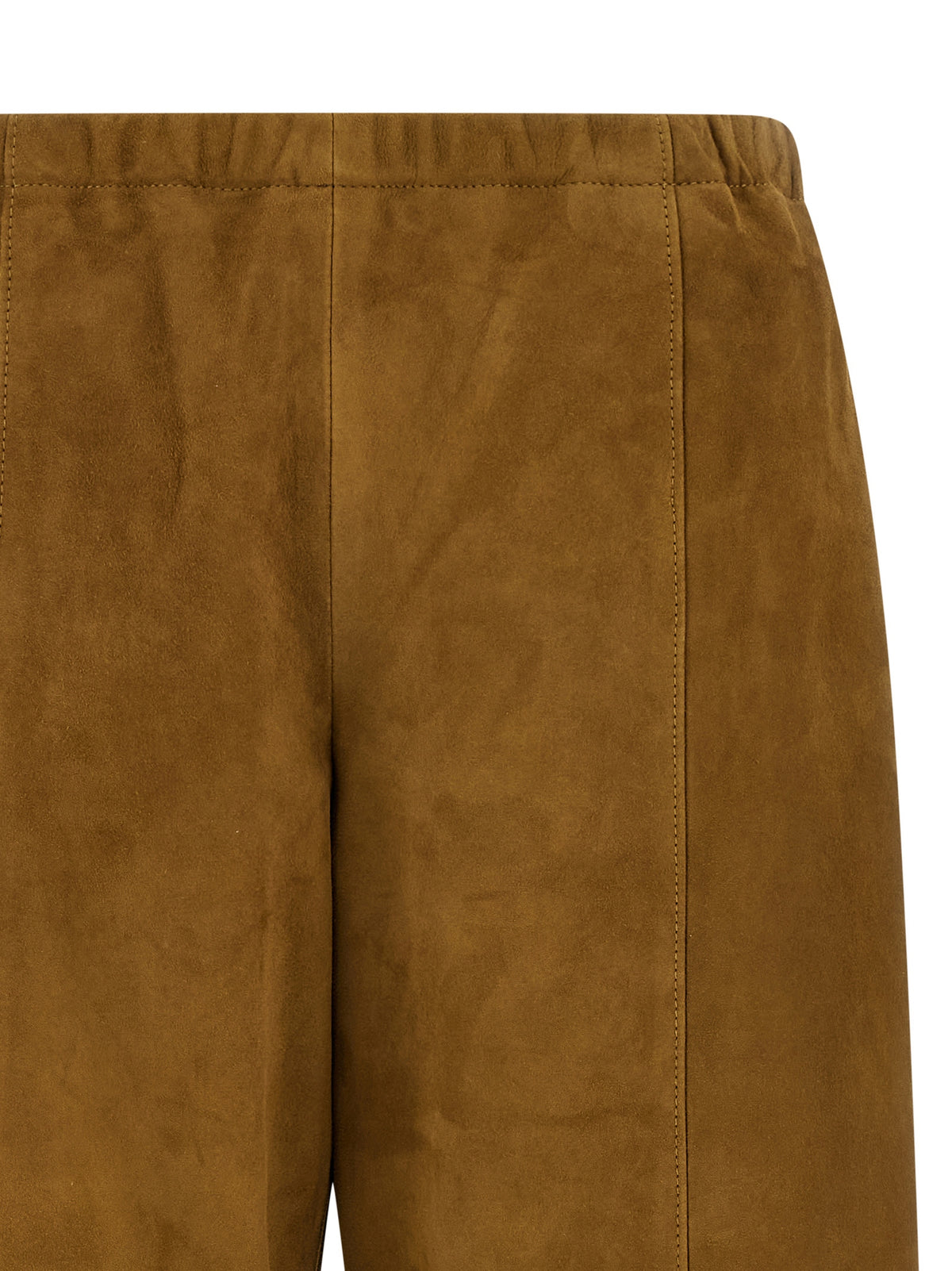 Khaite Clover Brown Leather Pants for Women