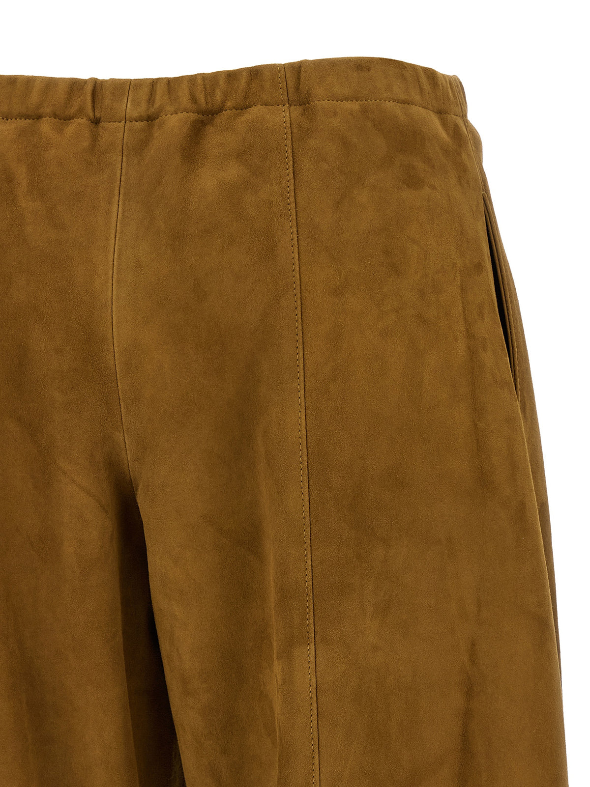 Khaite Clover Brown Leather Pants for Women