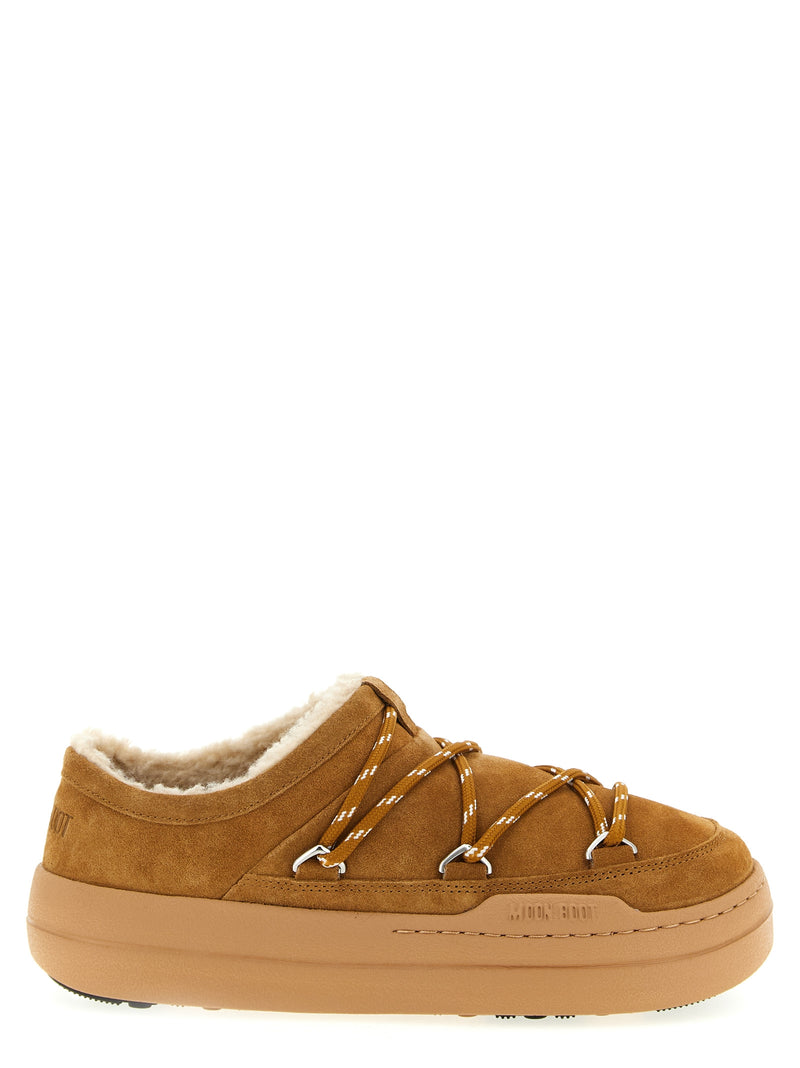 Moon Boot Park Slipper Brown Suede Leather Mules