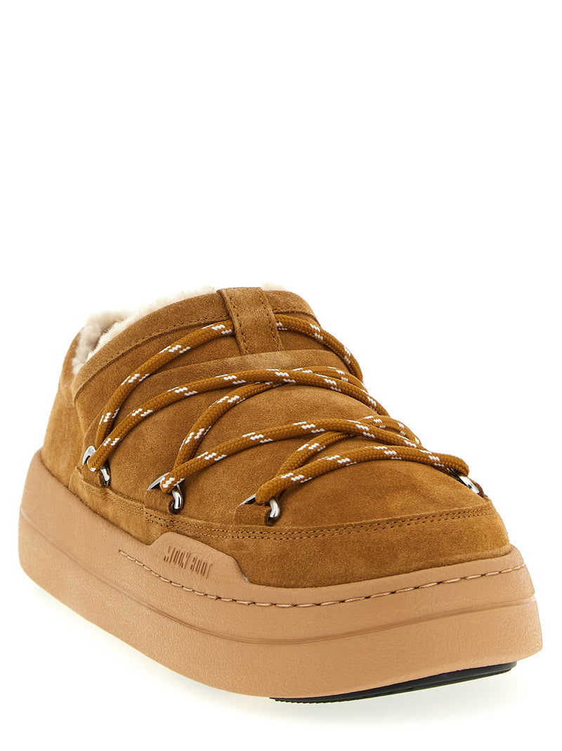 Moon Boot Park Slipper Brown Suede Leather Mules