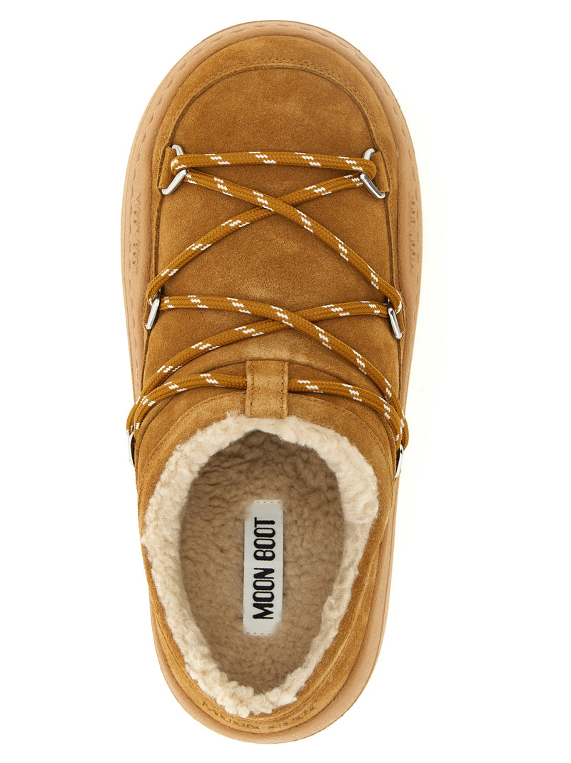 Moon Boot Park Slipper Brown Suede Leather Mules
