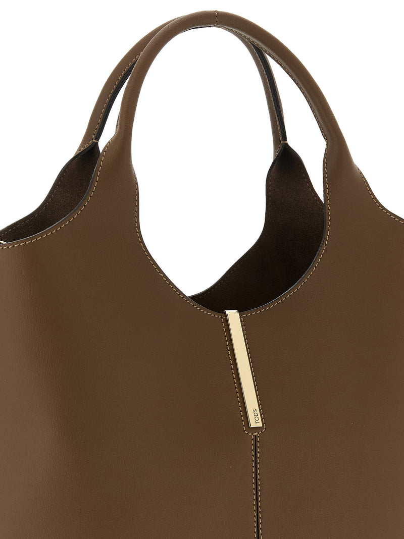Tod's Small ‘EBR’ Brown Calfskin Handbag