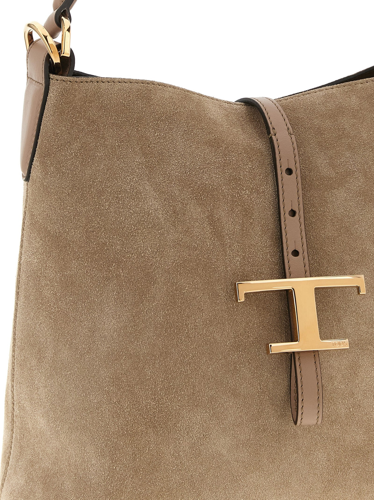 Tod's T Timeless Beige Calfskin Handbag