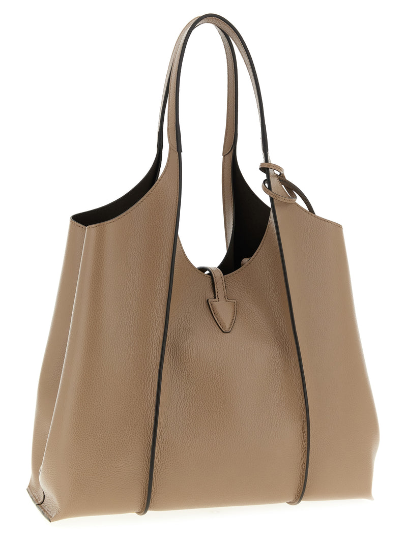 Tod's Beige Calfskin Tote Bag - T Timeless Collection